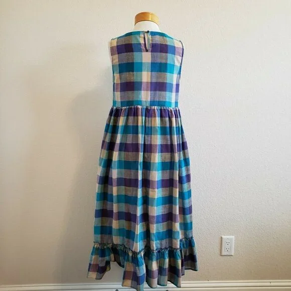 Suzanne Betro Checked Picnic Boho Maxi Dress S - Picture 5 of 10